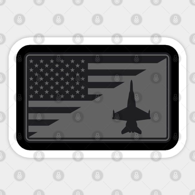 F/A-18 Hornet US Flag Patch (subdued) Sticker by TCP